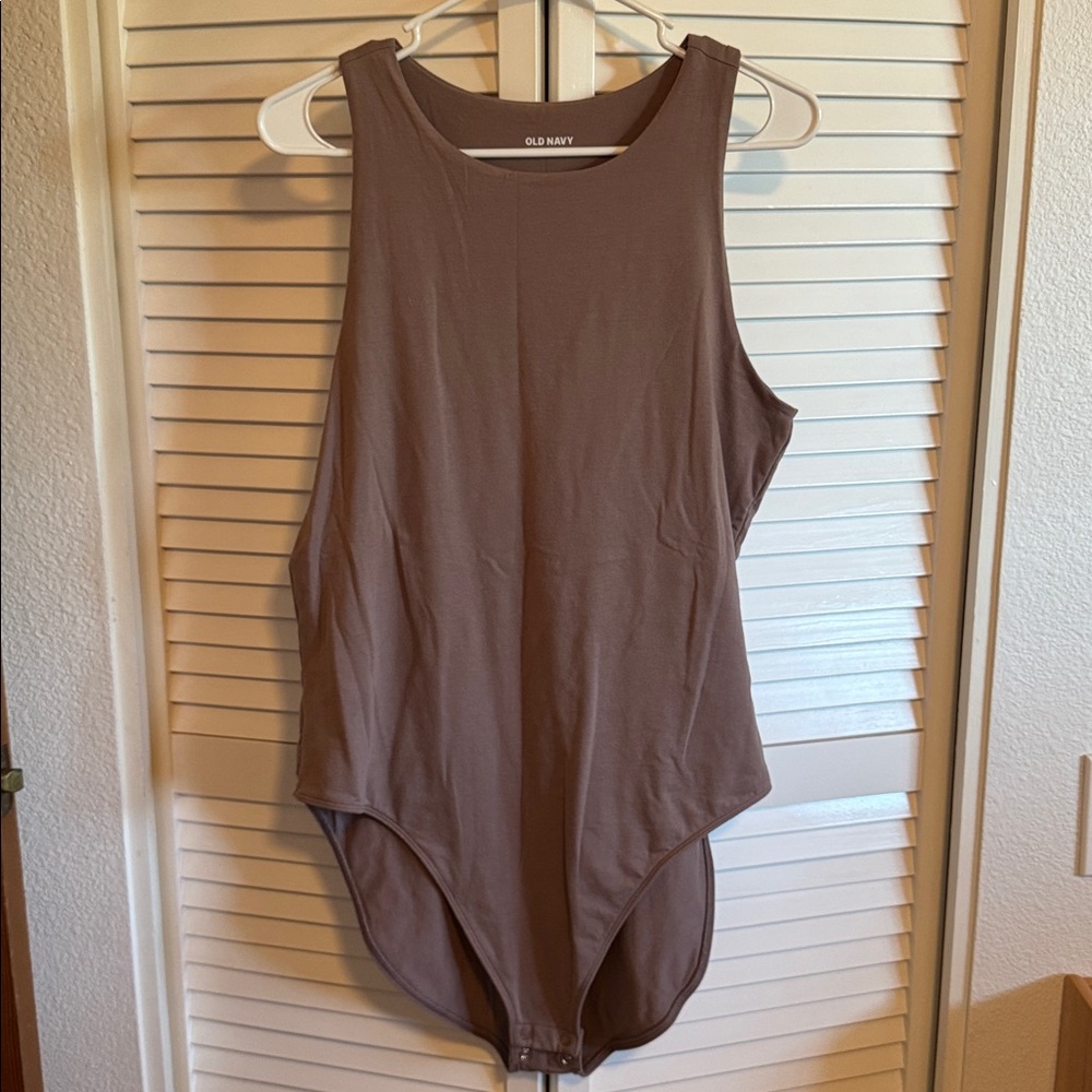 Old Navy Taupe Sleeveless Bodysuit